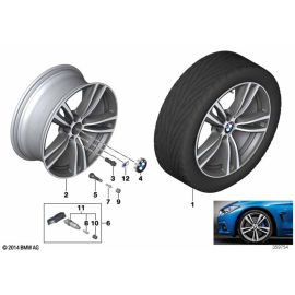 Оригинальная легкосплавная диска 19 дюймов BMW Orbit Grey 8Jx19 ET36 для модели 3 серии F30, новая.