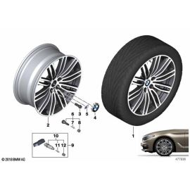 Echt 19 Zoll Leichtmetallfelge Orbit Grau für BMW 5er