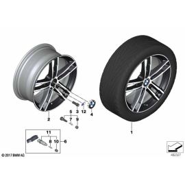 Genuine 18 Disc Wheel Rim Light Alloy Jet Black 8.0Jx18 ET:52 36 11 8 074 186