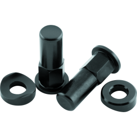 BikeMaster Rim Lock Nuts (Pair) T6 Aluminum/Black