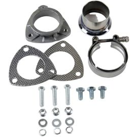 Granatelli 2.5in V-Band to Straight Connection Cutout w/Gaskets (3-Bolt)