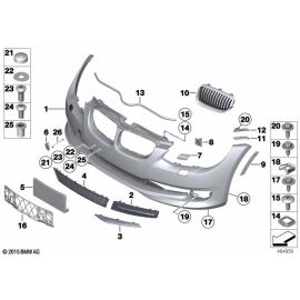 Генеральная крышка буксировочного крюка для переднего бампера BMW 3 E92 LCI 2011, оригинал 51 11 7 256 104.
