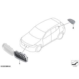 Гenuine замена решетки передней правой стороны BMW X2 F39 (51 13 8 080 622) - Original от BMW