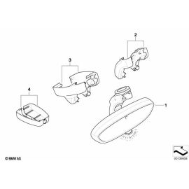 Genuine Interior Rear View Mirror Baseplate Covers Set Black 51 16 7 076 129