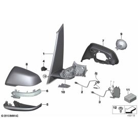 Genuine Left Passenger Side NS Lower Wing Mirror Housing Section 51 16 7 386 571