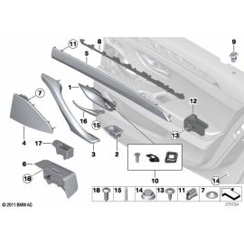 Genuine Rear Left Passenger Side NS Nearside Door Pull Black 51 41 7 225 851