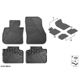 Genuine Front Right Left Floor Mats Set 2 Pieces All Weather RHD 51 47 5 A2D A76