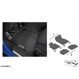 Genuine Front Right Left Floor Mats Set 2 Pieces All Weather RHD 51 47 5 A3E 485