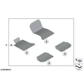 Коврик для пола правого водителя BMW 5 серии (F10) Венето бежевый оригинальный, артикул 51 47 7 230 448.