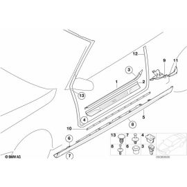 Genuine Left Passenger Side Interior Entrance Cover Strip Black 51 47 8 239 967