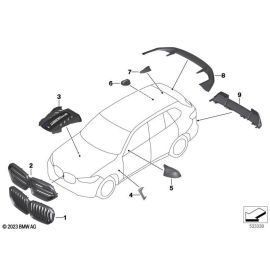 Genuine M Performance Front Ornamental Grille Carbon Fits F95 51712467261