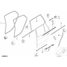 Genuine Rear Door Edge Protection Seal Gasket Anthrazit 51 72 7 116 407
