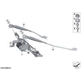 Genuine Right Driver Side OS Offside Window Windscreen Wiper Arm 61 61 9 464 505