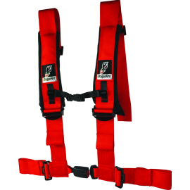 DragonFire Racing Harness- H-Style- 4-point- EZ-Adjust- 3in Buckle- Red