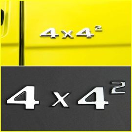 4x4² Style W463 G-Class G63 G65 G55 G500 Mercedes-Benz Brabus G Wagon 4x4 Squared Stainless Steel Chrome Badges Emblem Exterior Body Brabus Style
