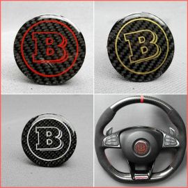 53 mm Mercedes-Benz C E G GLE GLK GL ML S class Brabus style steering wheel cap carbon fiber Badge Logo Emblem decal W463 W221 W205 W212 W166