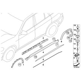 Genuine Car Sill Paint Protection Foil Film Left 51 77 8 038 027