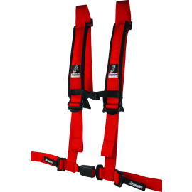 DragonFire Racing Harness H-Style- 4-Point- EZ-Adjust- 2in Buckle- Red