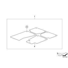 Коврик из антрацитового велюра для водителя BMW 5 серии E60 51479117176