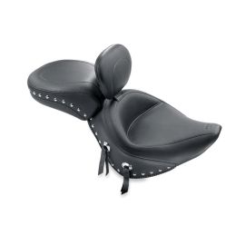 Mustang 00-15 Harley Softail Standard Rear Tire Wide Touring Recessed Passenger Seat w/Studs - Black