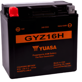 Yuasa GYZ16H High Performance Maintenance Free AGM 12 Volt Battery