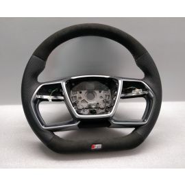 2018 AUDI A8 4N A7 STEERING WHEEL FLAT ALCANTARA PADDLES S LINE A6 4K Custom Q7