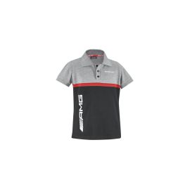 AMG polo shirt kids, gray / black / red, B66959396