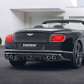 Bentley Continental GT/GTC 2012+ - STARTECH Carbon Fibre Rear Skirt Add-on Part (with anodized exhausts)