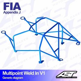 AST Motorsport FIA Approved Roll Cage Multipoint Weld In V1 for BMW E36 318i / 318is / 320i / 325i RWD 4-door Sedan (23689)
