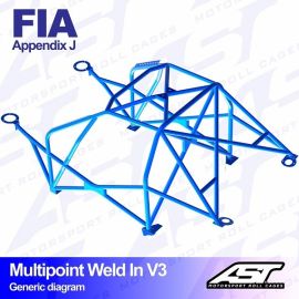 AST Motorsport FIA Approved Roll Cage Multipoint Weld In V3 for BMW E36 325i / M3 RWD 2-door Coupe (23753)