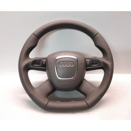 AUDI A6 C6 A4 B7 A8 Q7 STEERING WHEEL FLAT GREY LEATHER CUSTOM TIPTRONIC