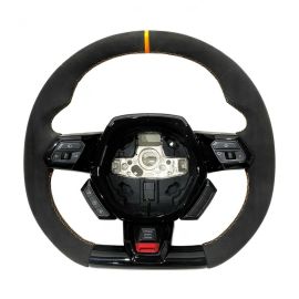 Руль Lamborghini Huracan Performante из кожи с алькантарой и оранжевыми строчками OEM, новая запчасть, ограниченный тираж, доставка по всему миру.