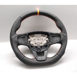 2018 FORD TRANSIT CUSTOM MK8 STEERING WHEEL FLAT NEW LEATHER ORANGE + CARBON