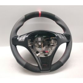 ALFA ROMEO GIULIETTA MITO Leather Steering Wheel PIANO BLACK ALCANTARA RED NEW