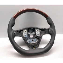2004 CADILLAC SRX CTS STEERING WHEEL CUSTOM FLAT NEW LEATHER + WOOD 2003-2008