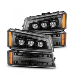 AlphaRex 03-06 Chevy Silverado 1500/2500HD/3500HD/Avalanche Alpha-Black NOVA LED Proj Headlights