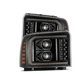 AlphaRex 05-07 Ford Super Duty/Excursion LUXX-Series LED Projector Headlights - Alpha-Black