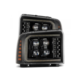 AlphaRex 05-07 Ford Super Duty/Excursion NOVA-Series LED Projector Headlights Alpha-Blk w/Activ Ligh
