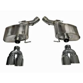 Corsa Performance Двухвыходная выхлопная система с титановыми насадками 4.0 дюйма для BMW M5 2012-2017, Спортивный звук, Повышение мощности +14л.с., Увеличение момента +19Нм, Легкая установка, Гарантия на всю жизнь