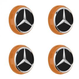 4 Mercedes-AMG Radnabenabdeckungen orange