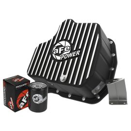 aFe 011-16 GM Diesel Trucks V8-6.6L LML Engine Oil Pan Black POWER Pro Series w/ Machined Fins