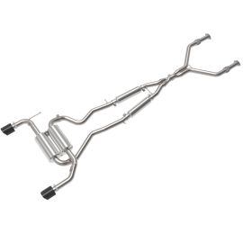 aFe 14-15 Infiniti Q50 (V37) V6 3.7L Takeda 2-1/2in SS Cat-Back Exhaust System w/ Carbon Fiber Tips