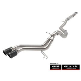 aFe Takeda Выхлопная Система Cat-Back 2-1/2" до 3" из Нержавеющей Стали для Hyundai Veloster Turbo 1.6T, Двойные 4" Углеродные Волокна