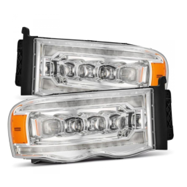 AlphaRex 02-05 Dodge Ram 1500 NOVA LED Proj Headlights Plank Style Chrome w/Activ Light/Seq Signal