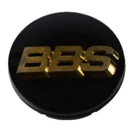 BBS Center Cap 70.6mm Black/Gold (3-tab) (56.24.080)