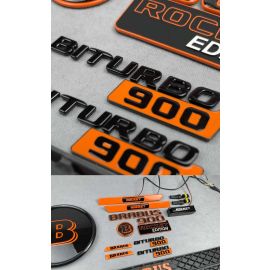 Brabus full set badges Rocket Edition in orange color