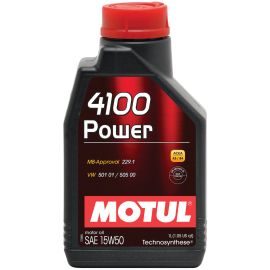 Motul 1L Engine Oil 4100 POWER 15W50 - VW 505 00 501 01 - MB 229.1