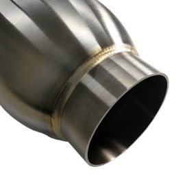 Stainless Bros 2.5in SS304 Inlet/Outlet 3.5in round body x 18in OAL Bullett Resonator