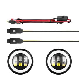 XK Glow 4In Black RGB LED Jeep Wrangler Fog Light XKchrome Bluetooth App Controlled Kit