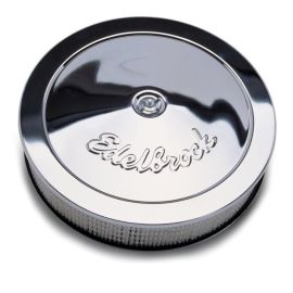 Edelbrock Air Cleaner Pro-Flo Series Round Steel Top Paper Element 14In Dia X 3 75In Dropped Base